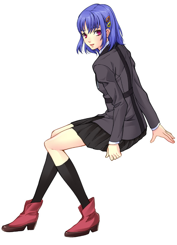 blue_hair, boots, hair_ornament, hairclip, kneehighs, koremi2, koremitsu, morimoto_kanaru