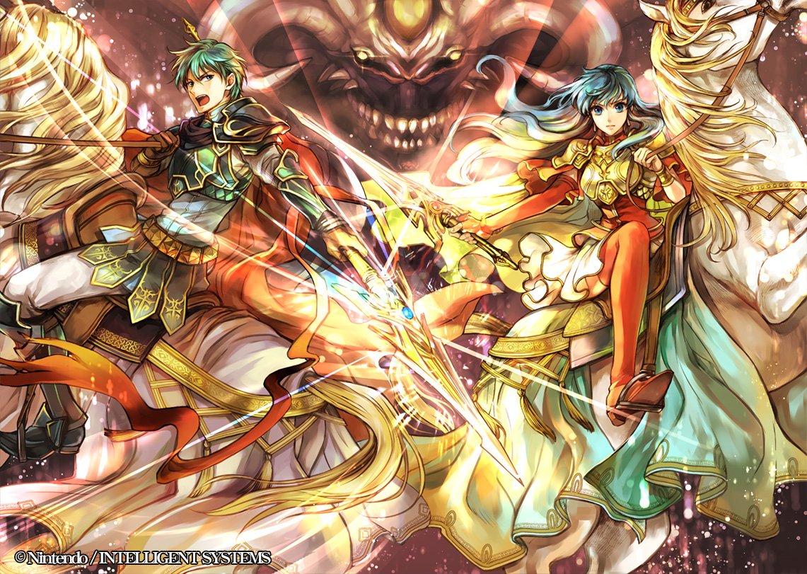 1boy, 1girl, eirika, ephraim, fire_emblem, fire_emblem_cipher, wadadot_lv