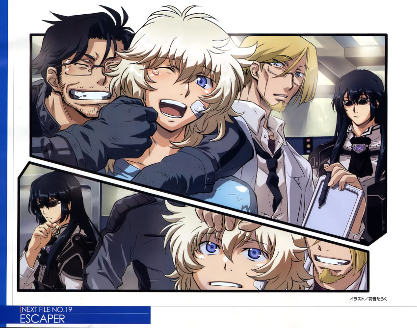 beard, facial_hair, glasses, grave_violento, gundam, gundam_00, gundam_00p, highres
