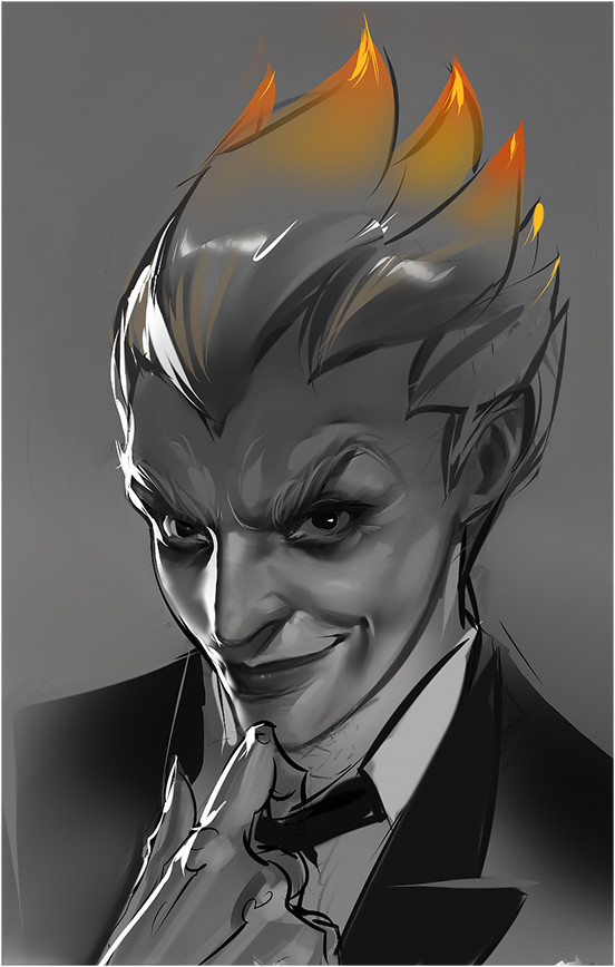 1boy, junkrat_(overwatch), male_focus, overwatch, peter_xiao, solo, spot_color, upper_body