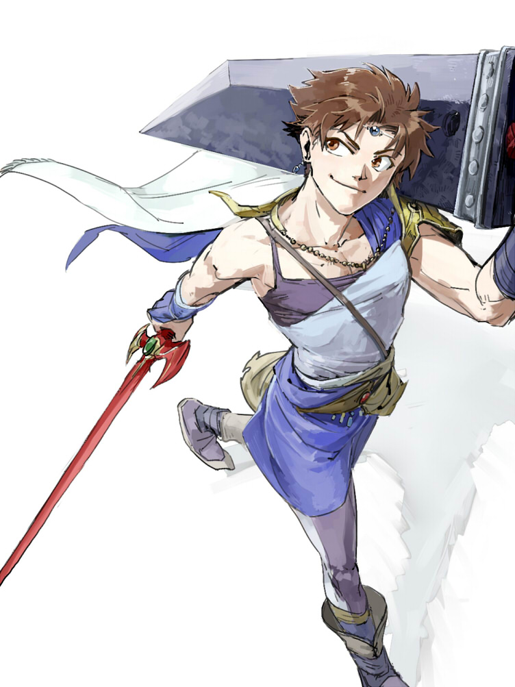 1boy, brown_eyes, brown_hair, buster_sword, butz_klauser, cape, dissidia_final_fantasy, final_fantasy