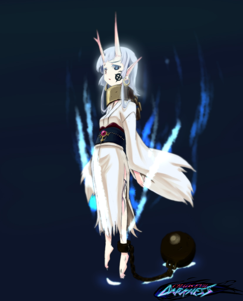 chain, chainball, chains, chaos_evil_darkness, collar, cuffs, demon_girl, earrings