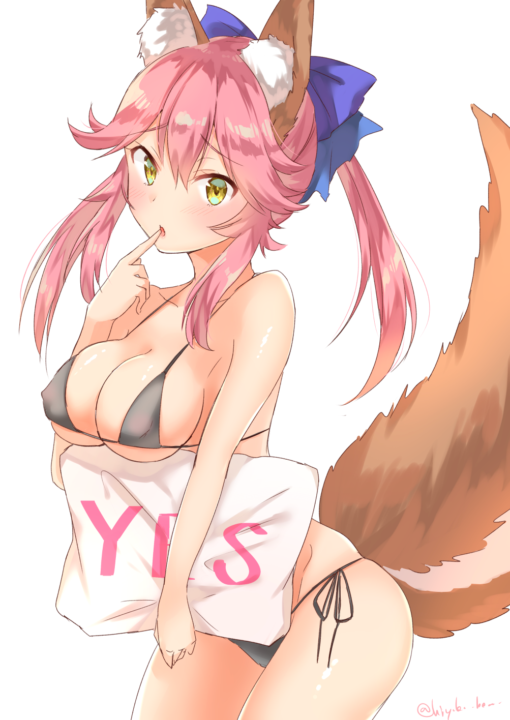 1girl, animal_ears, blush, breasts, cleavage, collarbone, fate/grand_order, fate_(series)