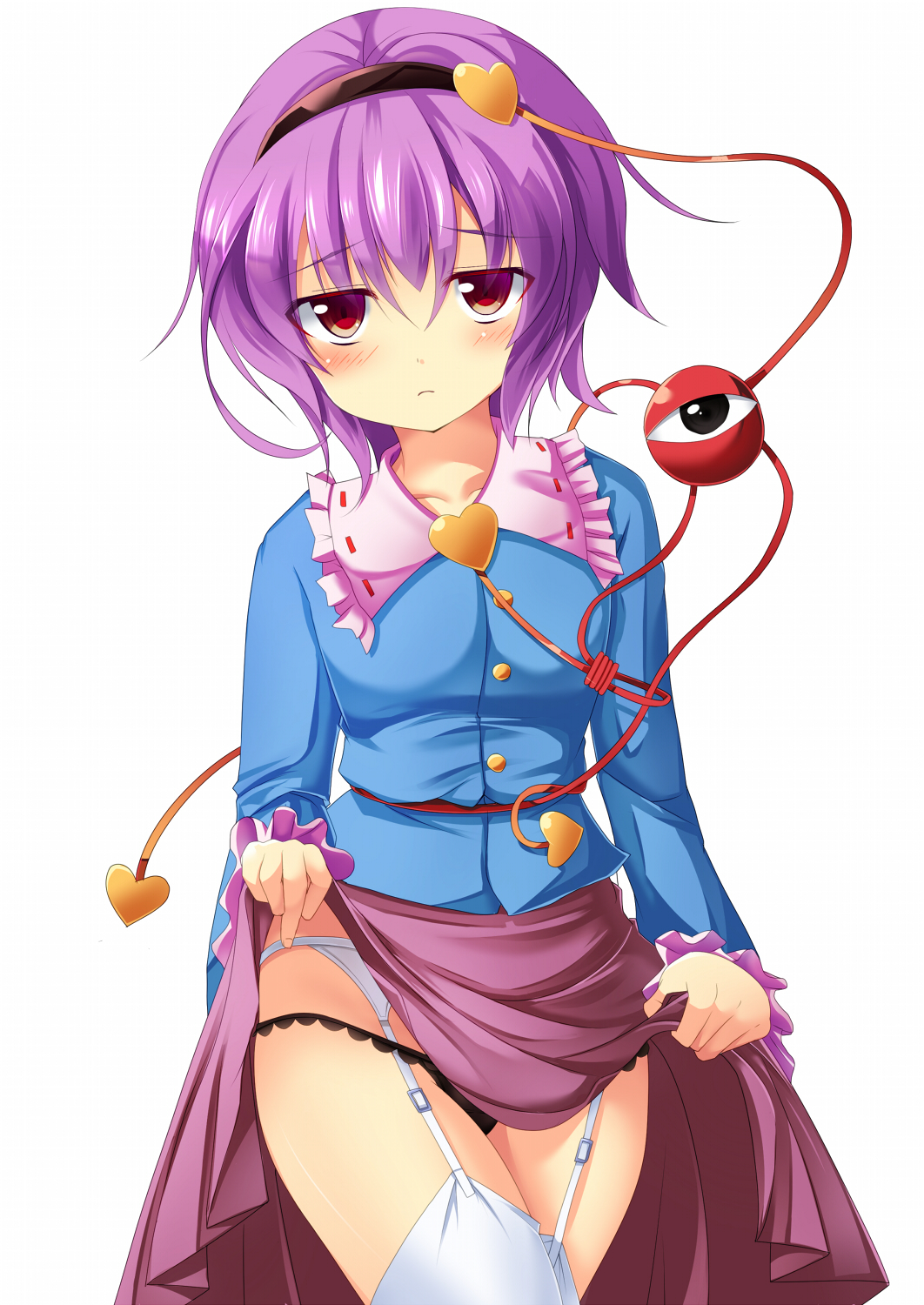1girl, black_panties, blush, breasts, closed_mouth, collarbone, cookie_(touhou), eyebrows_visible_through_hair