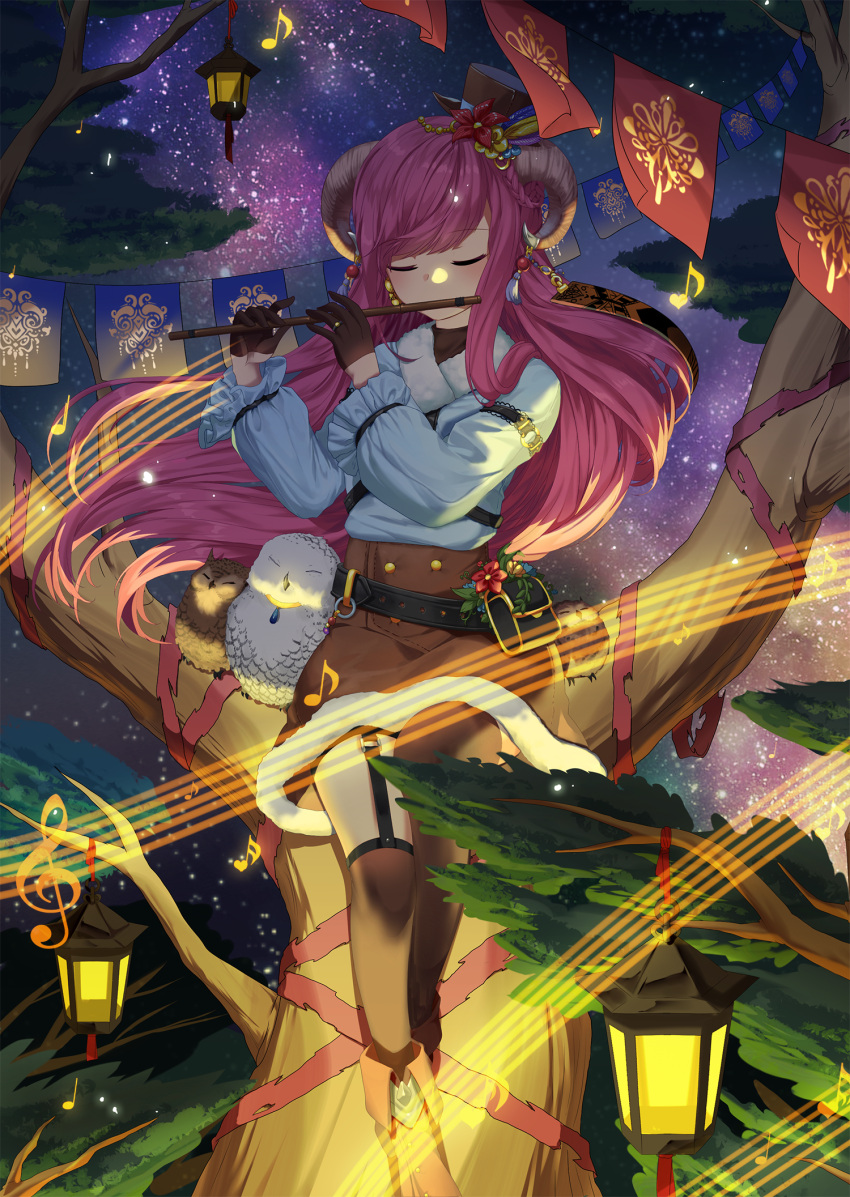 1girl, arm_garter, bangs, belt_buckle, belt_pouch, bird, black_belt, black_gloves
