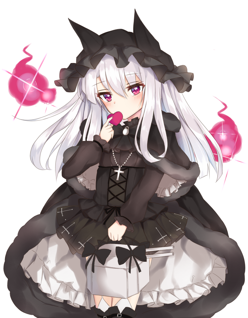1girl, azur_lane, carrying, commentary_request, covering_mouth, cross, cross_necklace, erebus_(azur_lane)