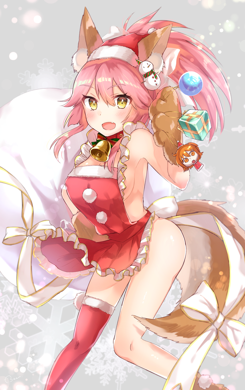 1girl, ahoge, animal_ears, apron, asymmetrical_legwear, bell, bell_collar, blush