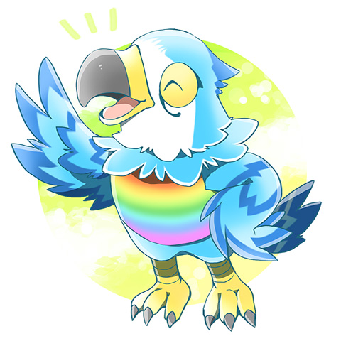 1boy, closed_eyes, doubutsu_no_mori, feathered_wings, lowres, moka-momaka, open_mouth, sebastian_(doubutsu_no_mori)