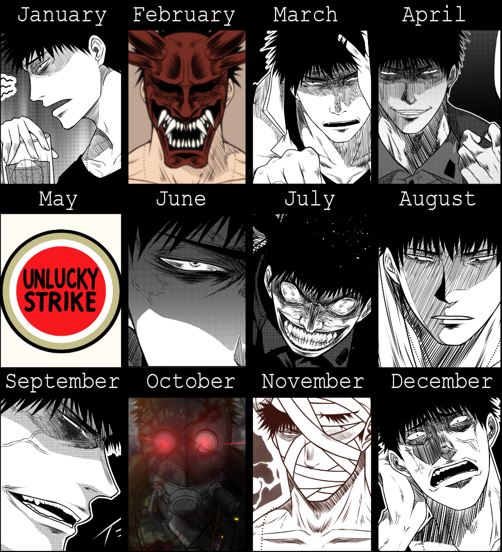 alcohol, alternate_costume, angry, bandage, bandage_over_one_eye, bandages_on_face, cigarette, clenched_hand