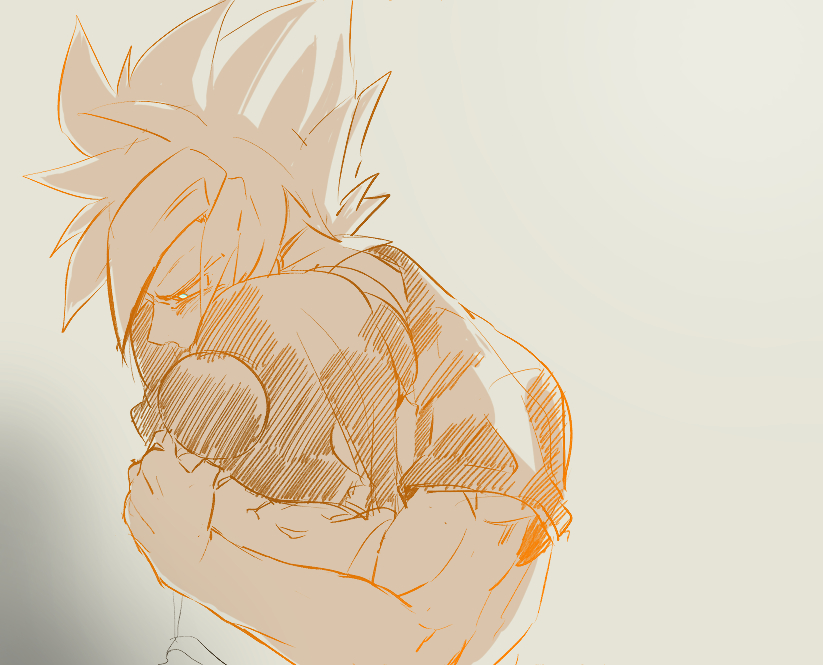 1boy, 1girl, ake_(ake54), black_hair, blue_eyes, chi-chi_(dragon_ball), couple, dragon_ball