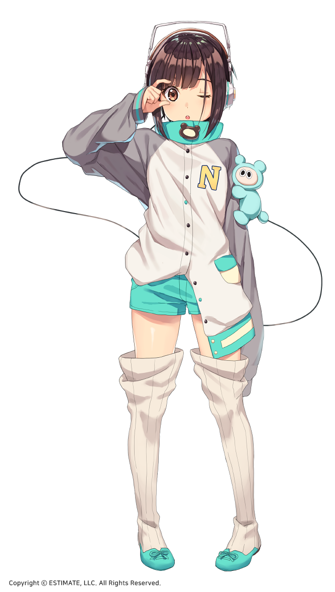 1girl, ;o, aqua_shorts, arm_up, bangs, blunt_bangs, blush, boots