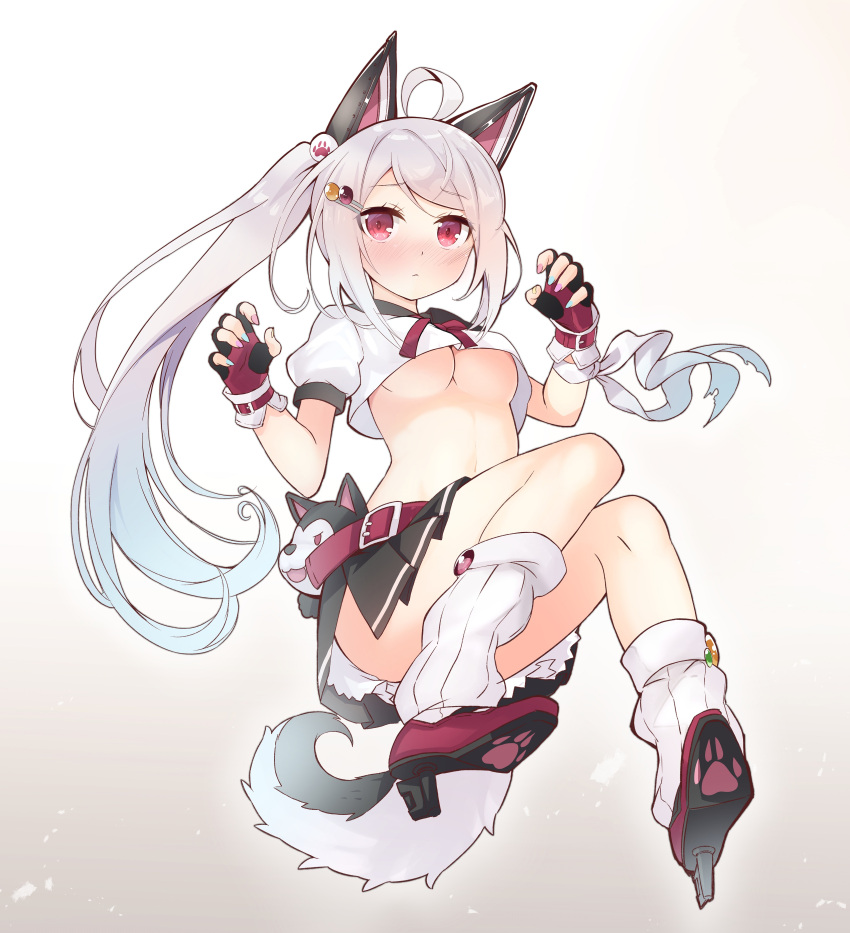 1girl, absurdres, ahoge, animal_ears, ass, azur_lane, belt, belt_buckle