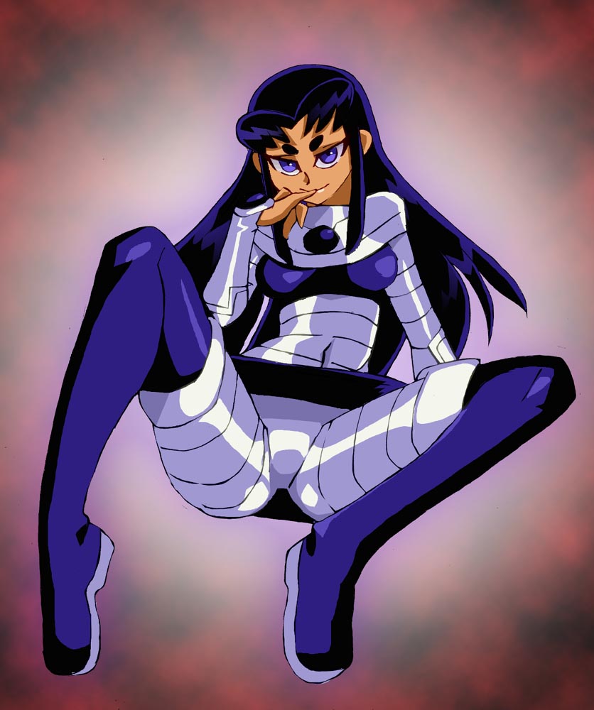 1girl, black_hair, blackfire, breasts, commentary_request, dark_skin, dc_comics, graphite_(medium)
