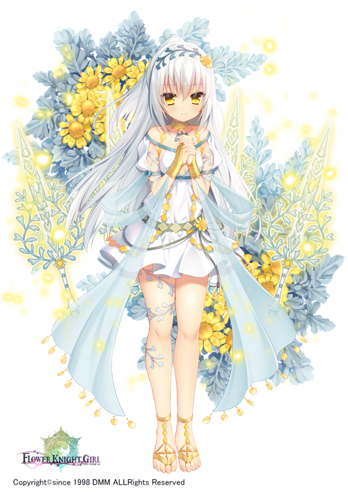 1girl, bangs, blush, closed_mouth, commentary_request, copyright_name, dress, eyebrows_visible_through_hair