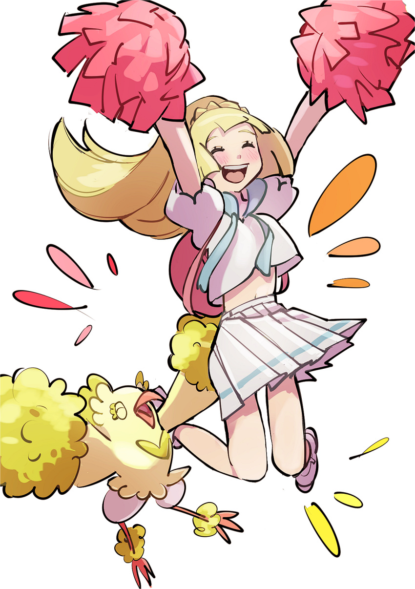 1girl, backpack, bag, blonde_hair, blush, closed_eyes, highres, lillie_(pokemon)