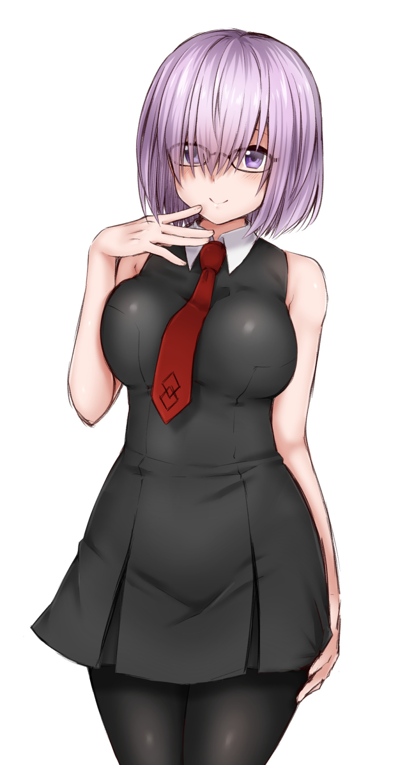 1girl, bare_shoulders, black_dress, black_legwear, blush, breasts, dress, fate/grand_order