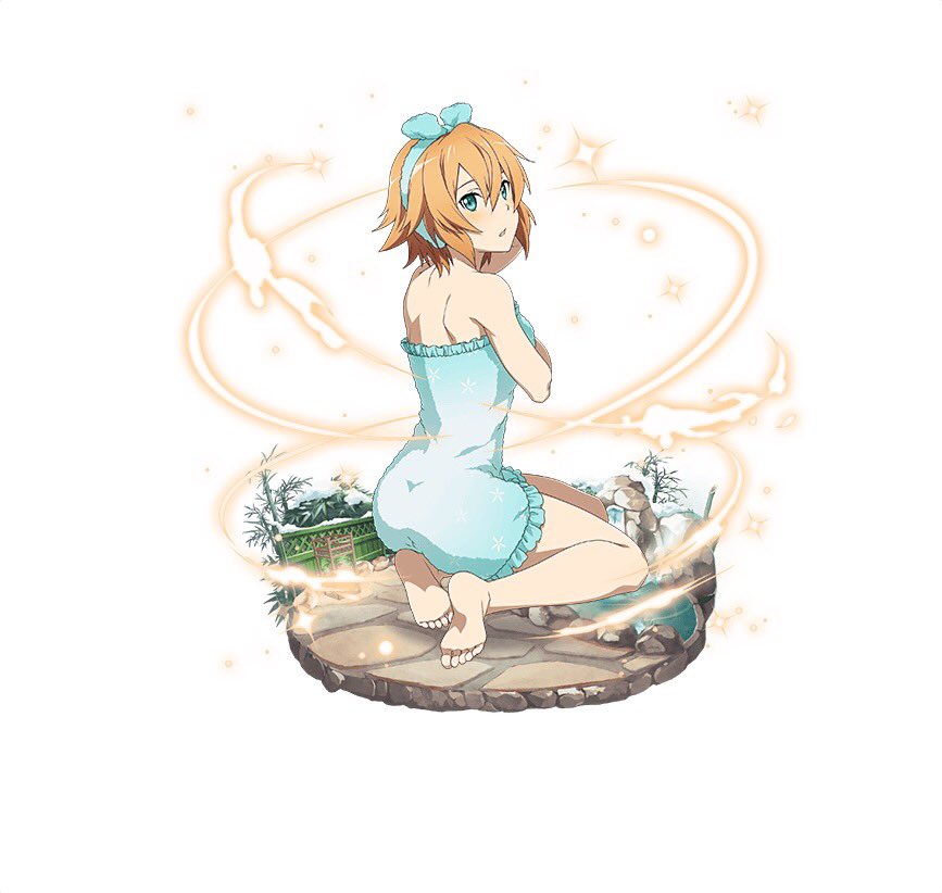 1girl, barefoot, blue_eyes, blue_towel, brown_hair, faux_figurine, feet, floral_print