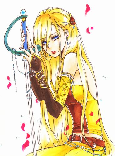blue_eyes, celes_chere, detached_sleeves, final_fantasy, final_fantasy_vi, long_hair, lowres, petals