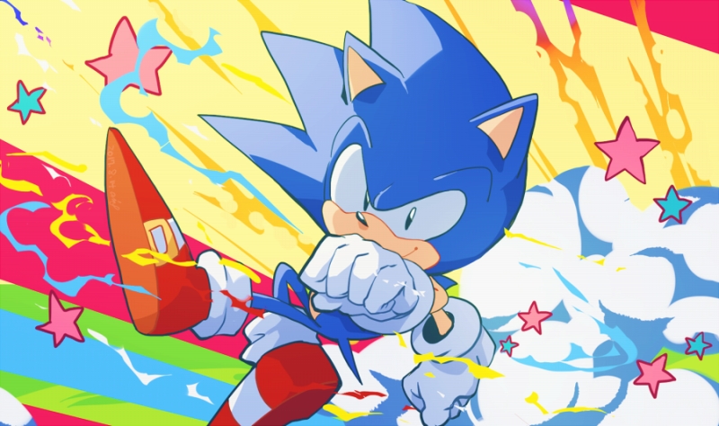 1boy, aimf, colorful, gloves, male_focus, no_humans, sega, shoes, sneakers, solo, sonic, sonic_(series), sonic_the_hedgehog, star
