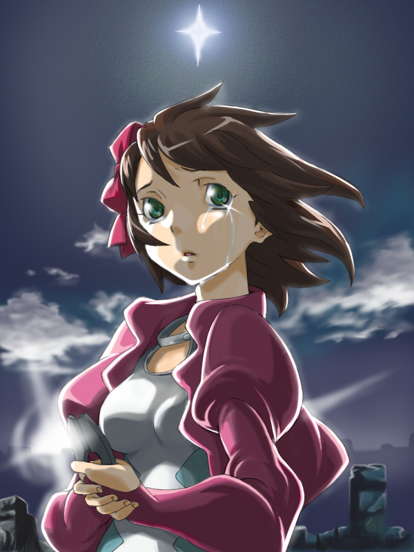 brown_hair, green_eyes, hekeniko, idolmaster, idolmaster_xenoglossia, jacket, pilot_suit, pilot_uniform