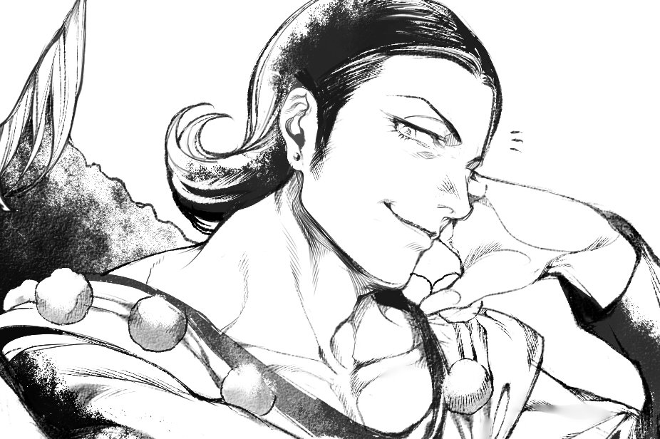 1boy, dragon_quest, dragon_quest_xi, flipped_hair, greyscale, looking_at_viewer, male_focus, monochrome
