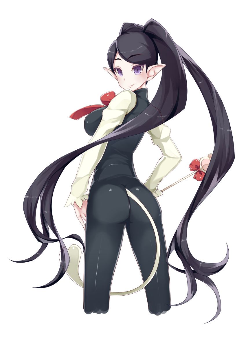 1girl, absurdres, ass, black_hair, breasts, from_behind, go!_princess_precure, highres