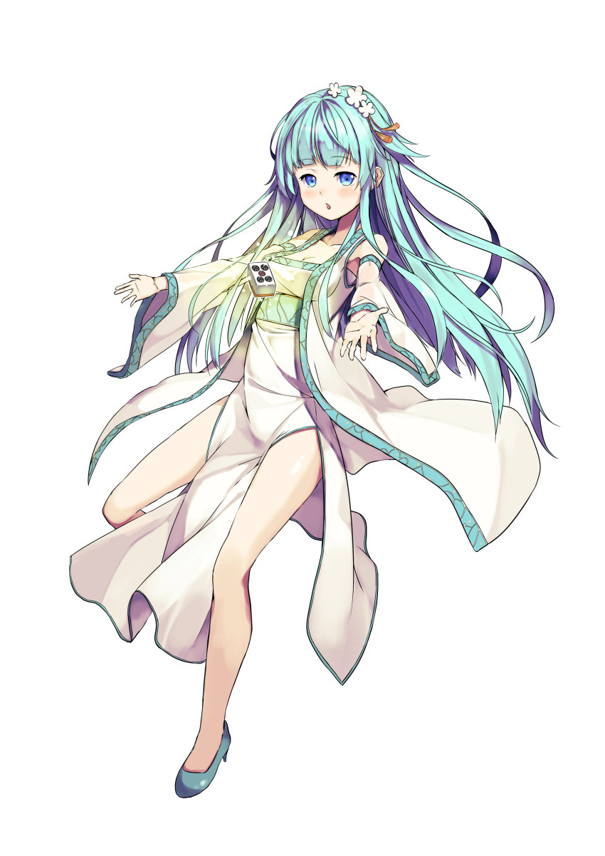 1girl, absurdres, aqua_hair, blue_eyes, board_game, china_dress, chinese_clothes, detached_sleeves