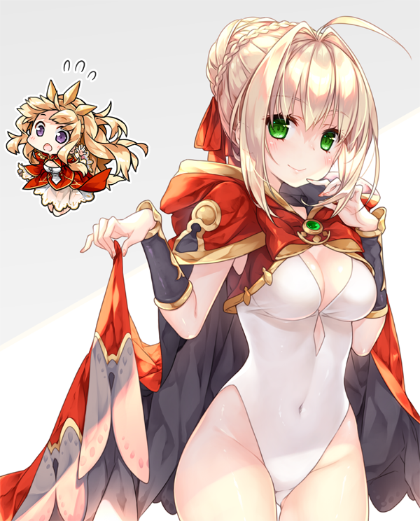 2girls, :o, ahoge, bangs, blonde_hair, blush, bow, braid