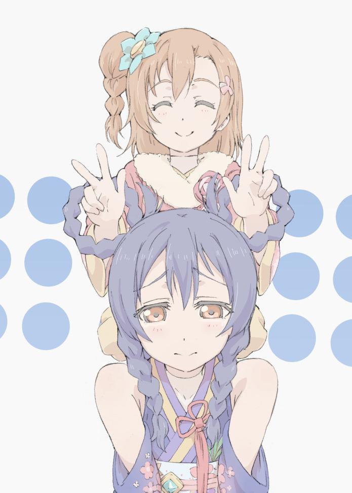 2girls, alternate_hairstyle, angelic_angel, bangs, blue_hair, blush, braid, commentary_request