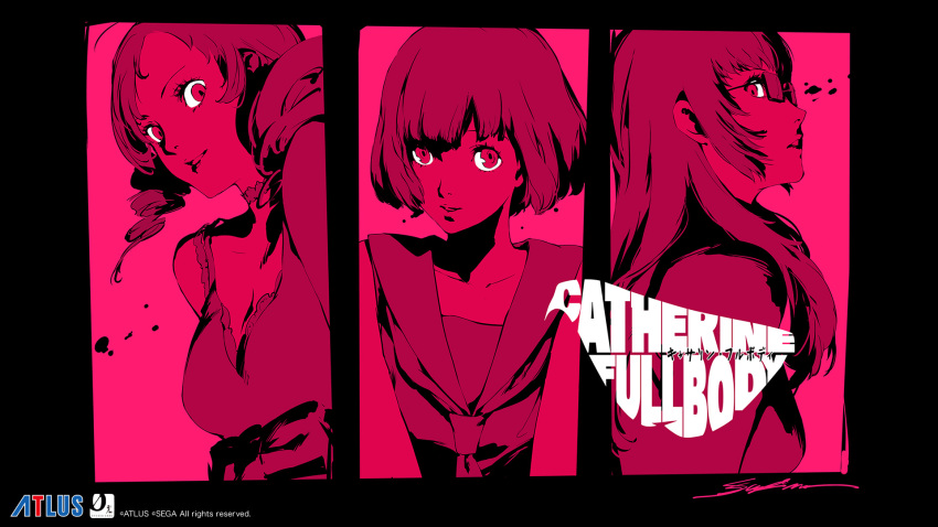 3girls, atlus, black_border, border, catherine, catherine:_full_body, catherine_(game), column_lineup