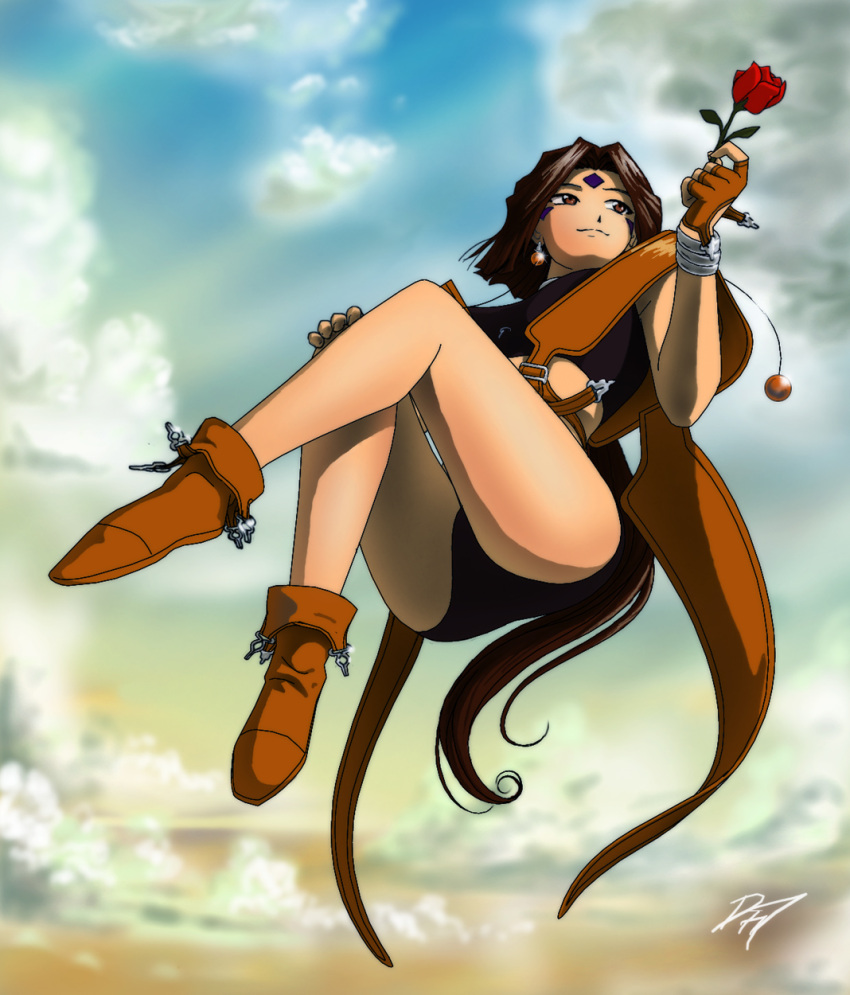 1girl, aa_megami-sama, ass, bangle, bare_shoulders, bikini_bottom, bikini_top, black_hair