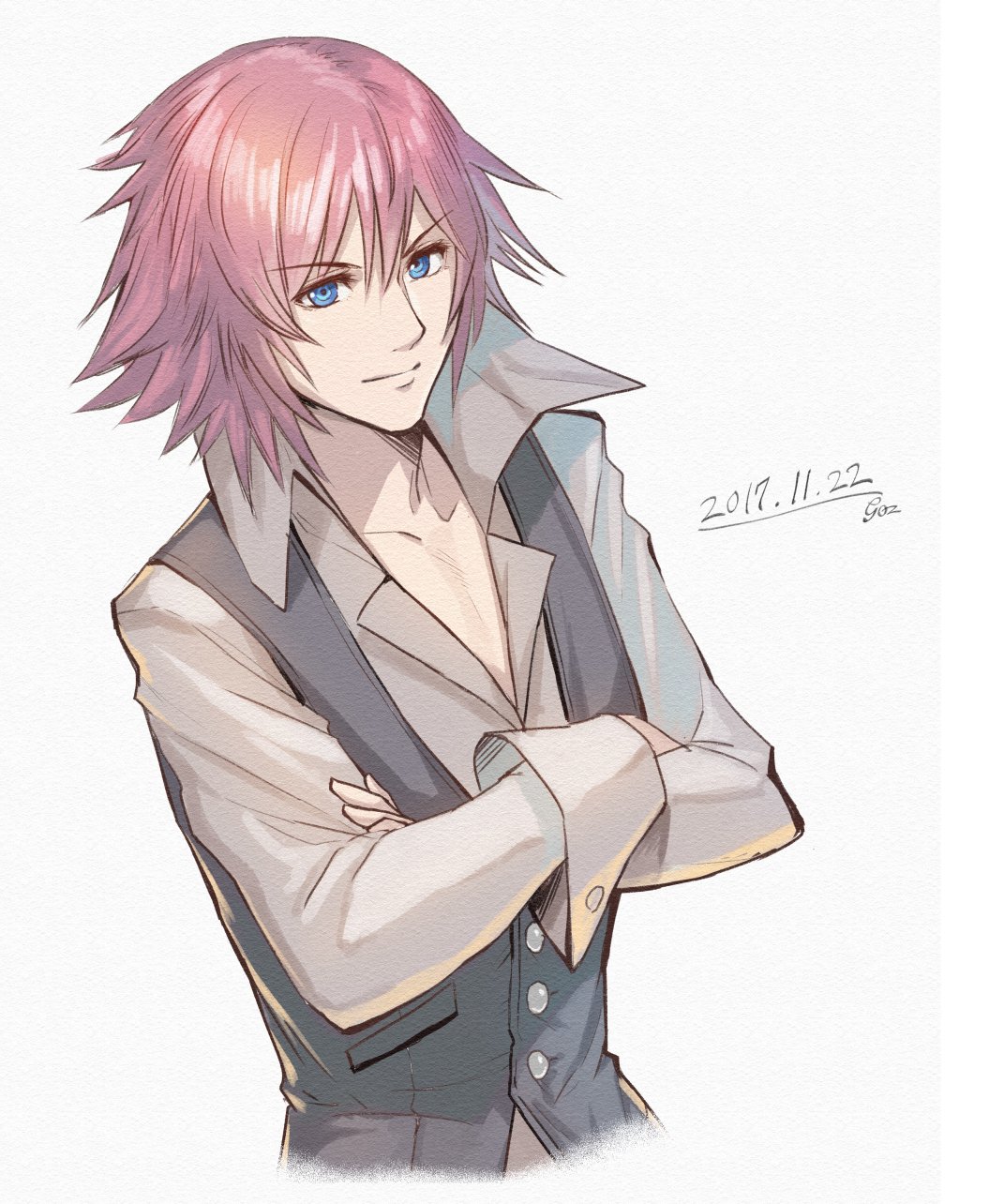 1boy, crossed_arms, gogo_(detteiu_de), highres, kingdom_hearts, kingdom_hearts_unchained_x, lauriam, male_focus