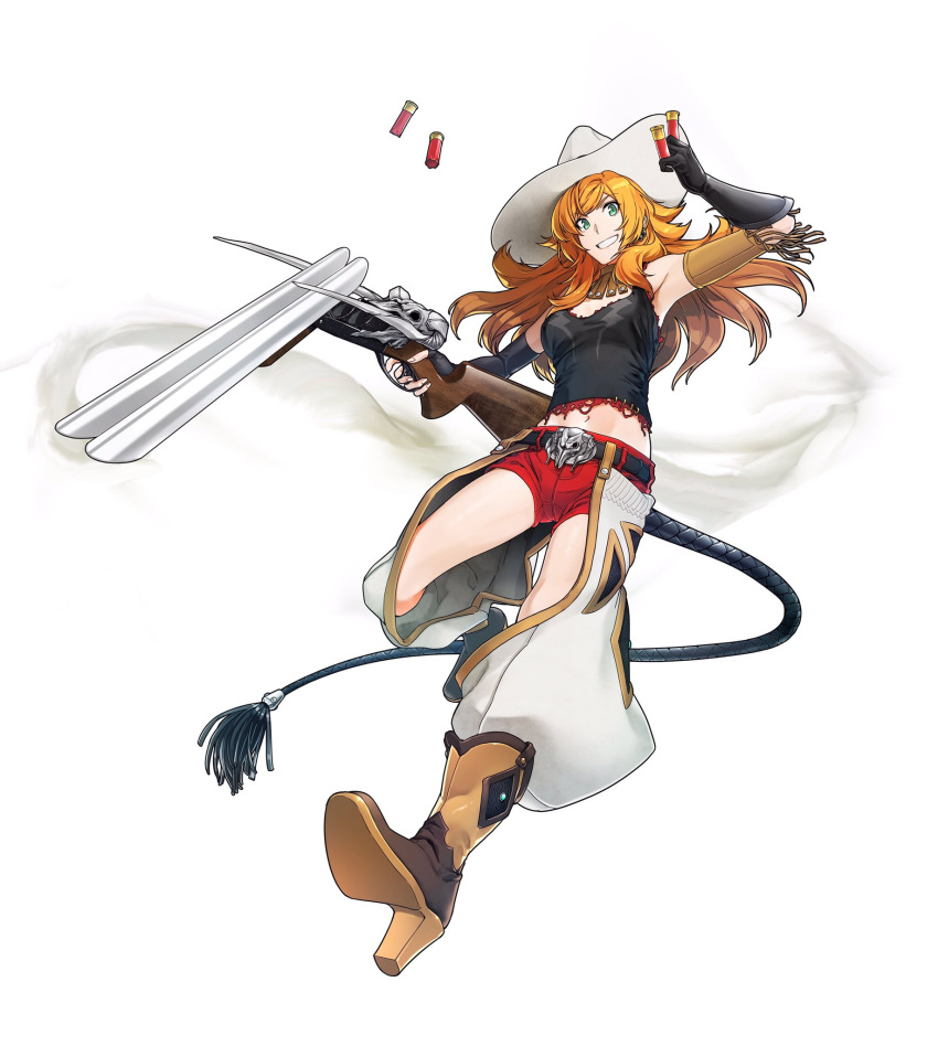 1girl, armband, belt, belt_buckle, black_gloves, boots, break_action, buckle