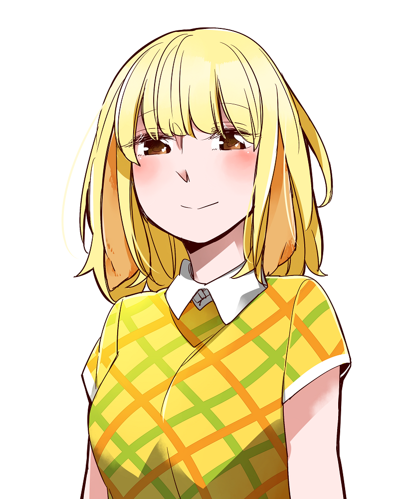 1girl, animal_ears, blonde_hair, blush, brown_eyes, caramel_(doubutsu_no_mori), dog_ears, doubutsu_no_mori