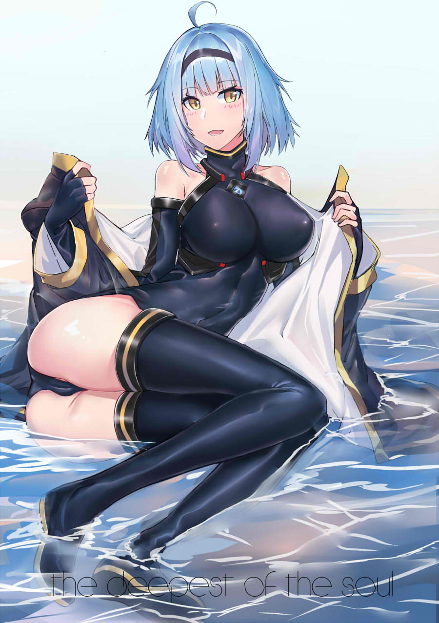 1girl, ahoge, alternate_costume, ass, blush, bodysuit, breasts, brown_eyes