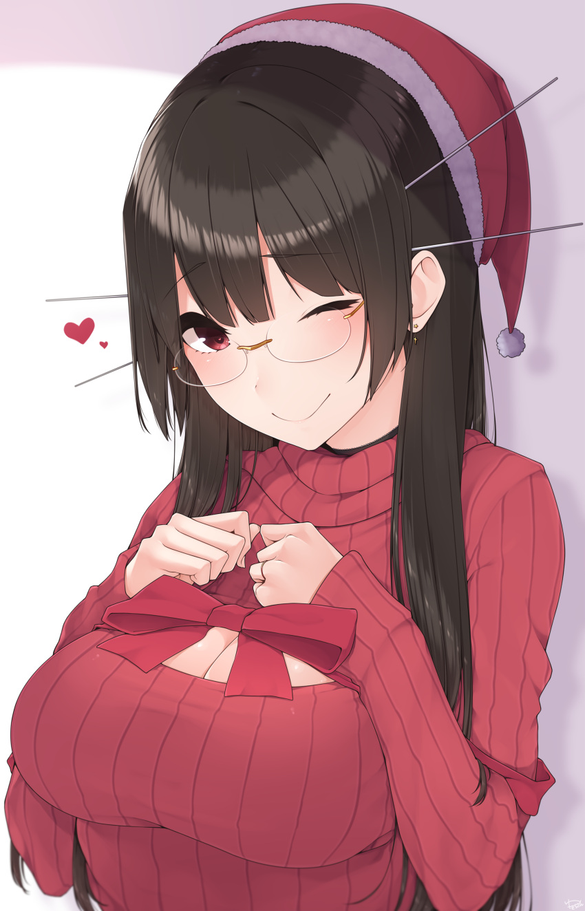 1girl, absurdres, alternate_costume, black_hair, blush, breasts, choukai_(kantai_collection), cleavage_cutout