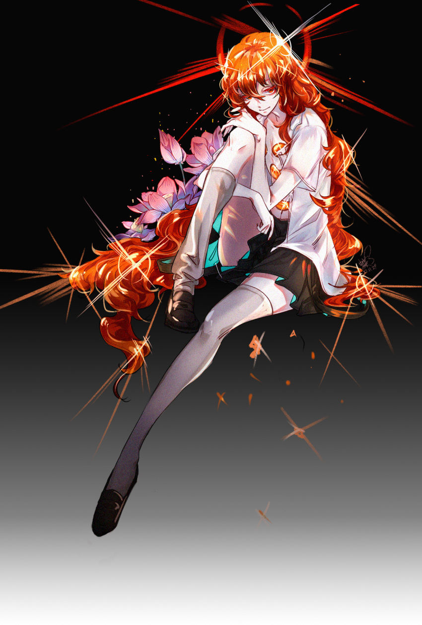 androgynous, flower, gem_uniform_(houseki_no_kuni), highres, houraisan_chouko, houseki_no_kuni, long_hair, nail_polish