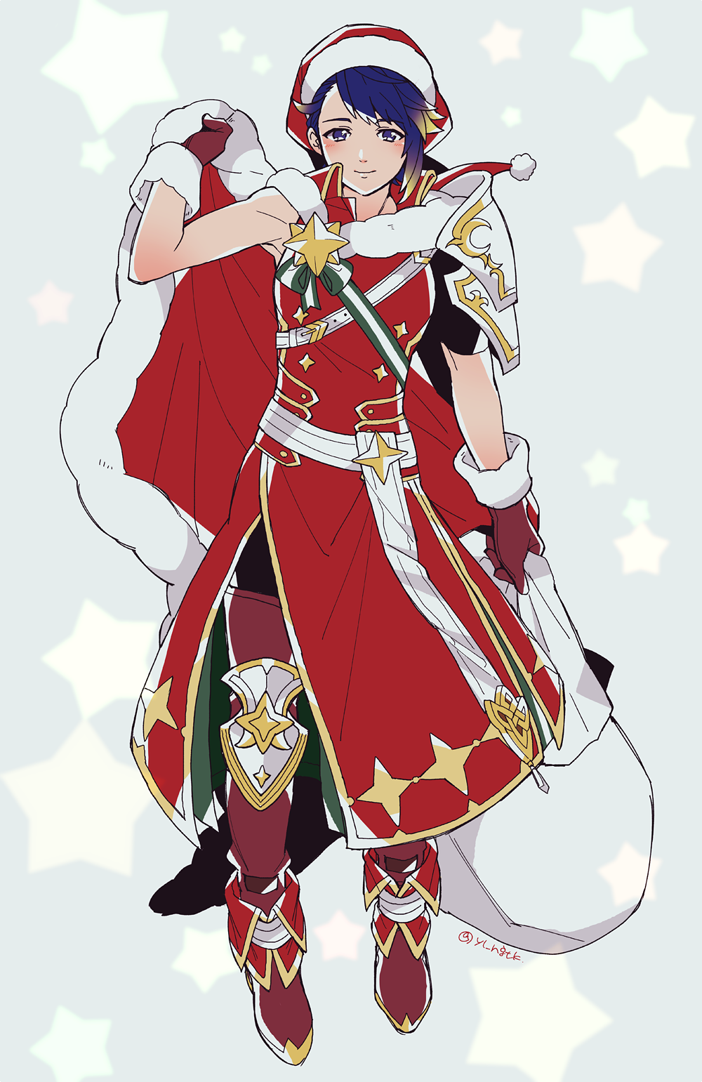 1boy, alfonse_(fire_emblem), alternate_costume, armor, armored_boots, artist_name, blonde_hair, blue_eyes