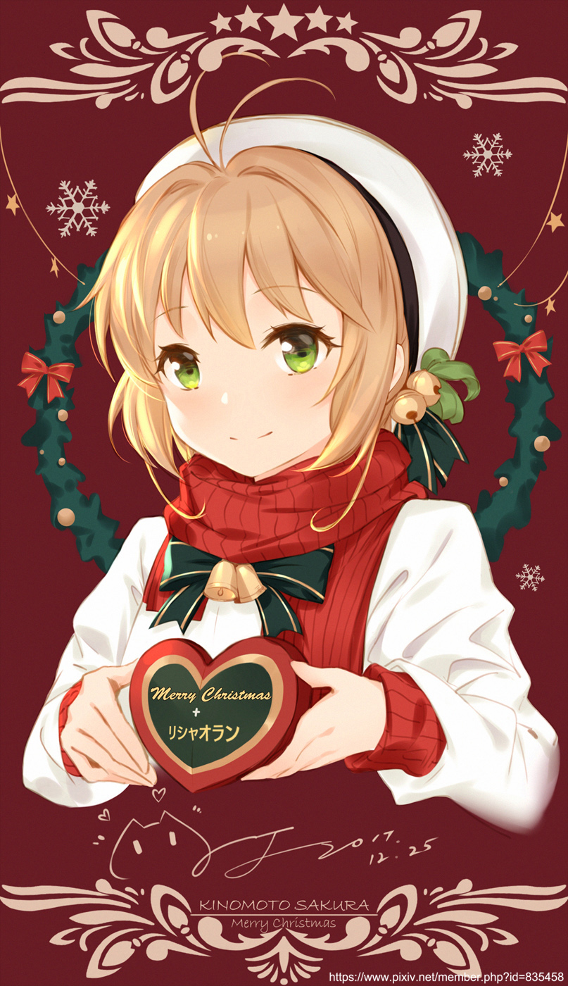 1girl, antenna_hair, bangs, bell, beret, blush, bow, cangkong