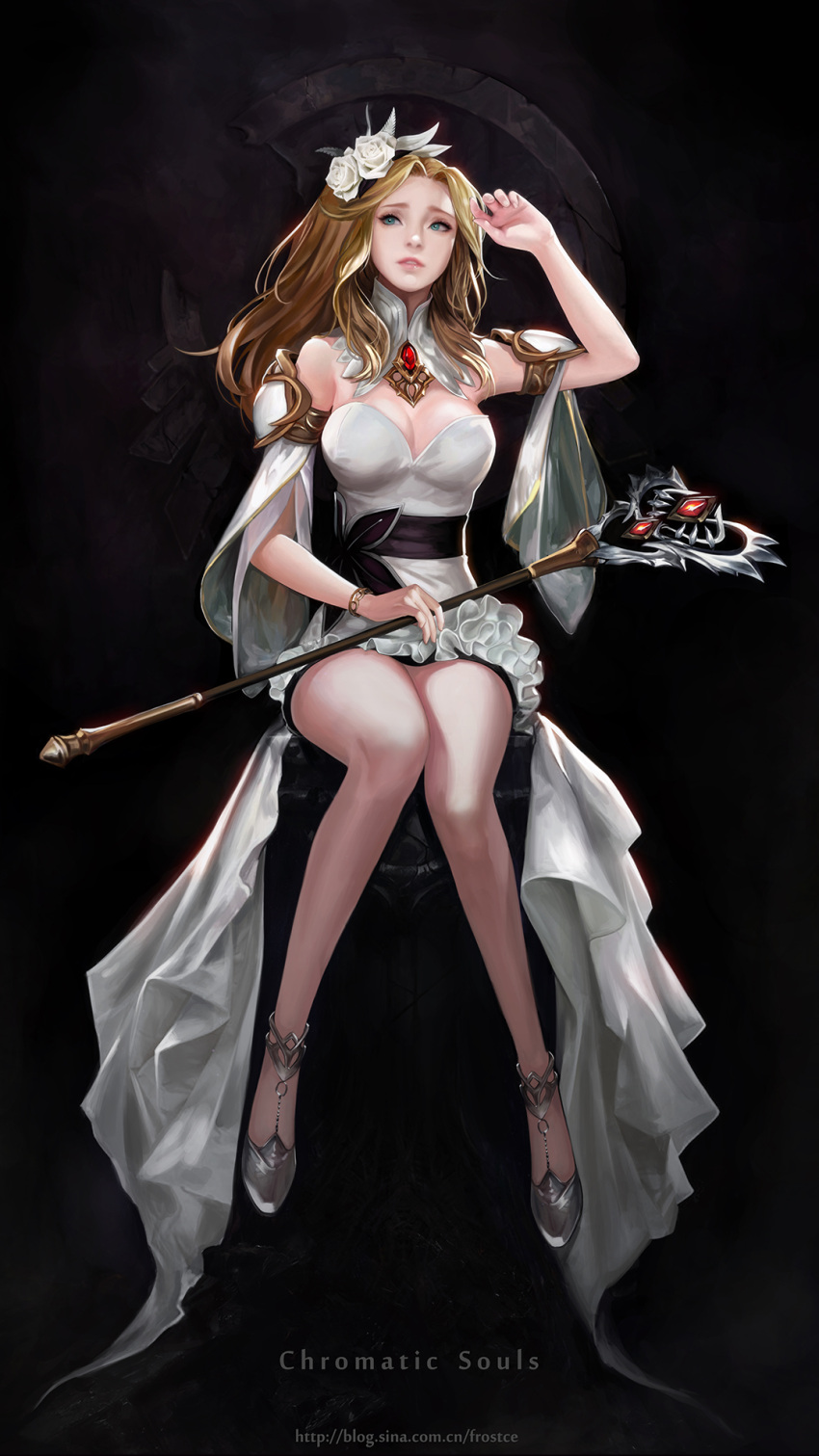 1girl, blonde_hair, blue_eyes, frostce, highres, long_hair, original, solo