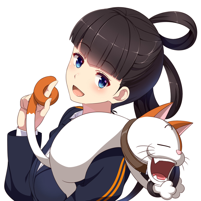 black_eyes, black_hair, kagami_rin, long_hair, smile