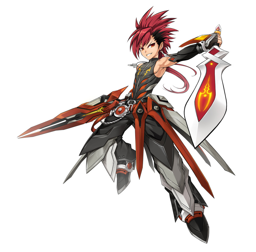 1boy, armor, armpits, artist_request, belt, black_hair, black_pants, boots
