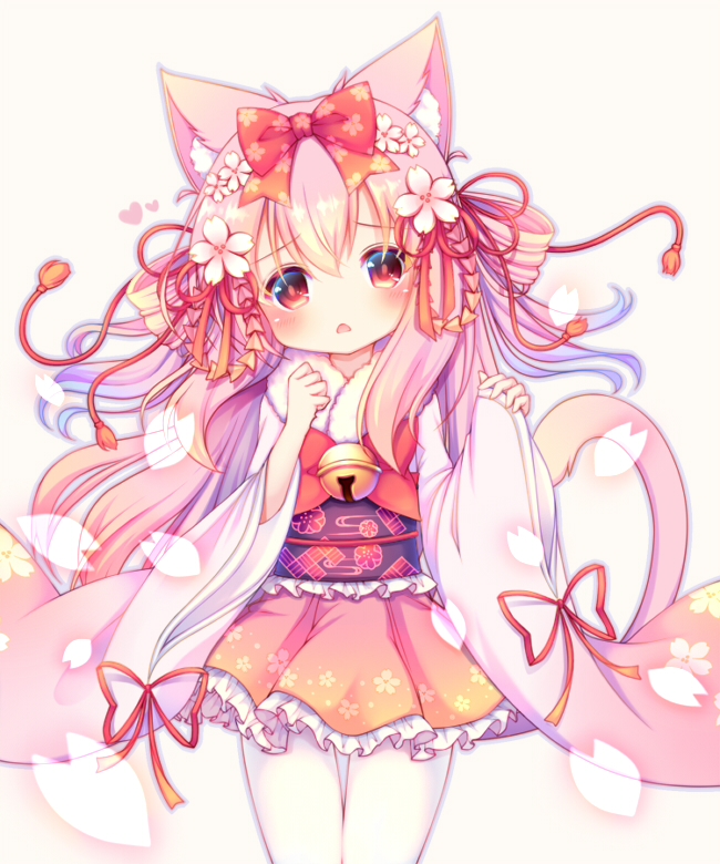 1girl, animal_ears, azur_lane, bangs, bell, blush, bow, cat_ears