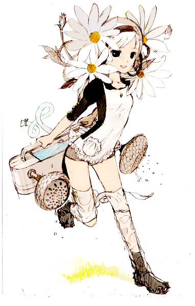 daisy, daisy_(flower), flower, hair_flower, hair_ornament, headband, okama, original