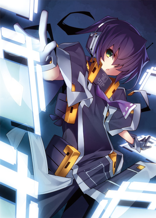 1boy, gloves, green_eyes, hair_over_one_eye, katagiri_katsumoto, kodama_yuu, kyoukaisenjou_no_horizon, long_hair