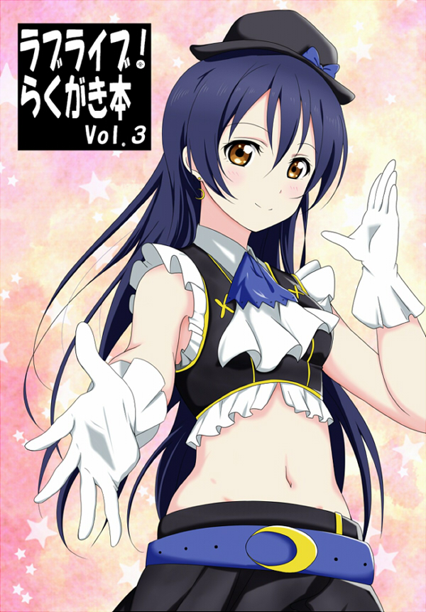 1girl, arms_up, bangs, blue_hair, commentary_request, earrings, frolaytia, gloves