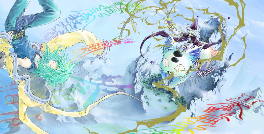 green_hair, hood, houshin_engi, kokutenkou, male, messy_hair, shinkouhyou, taijou_roukun