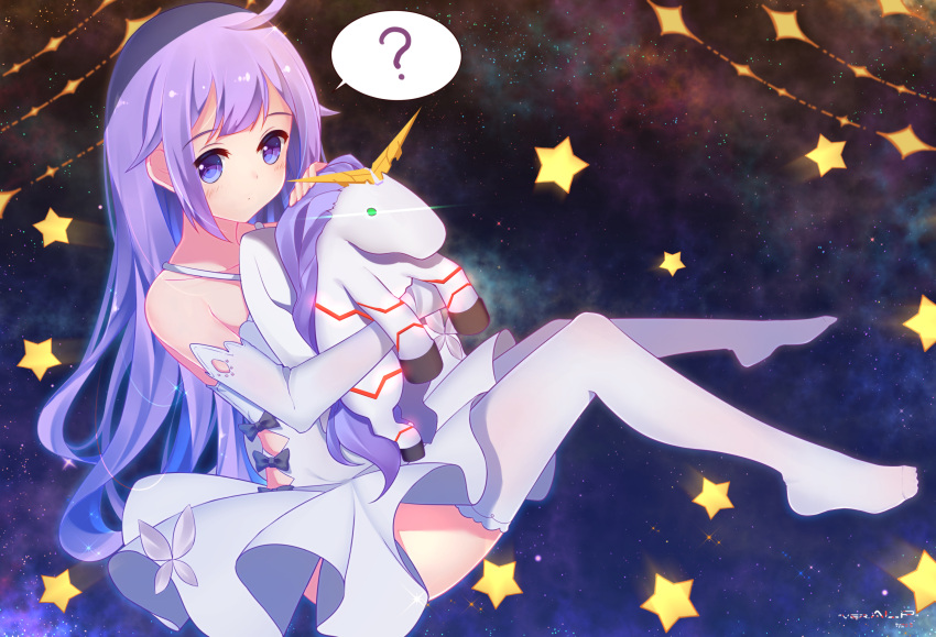 1girl, ?, ahoge, aluppia, azur_lane, bangs, bare_shoulders, black_bow