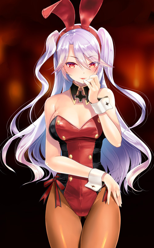 108_gou, 1girl, alternate_costume, animal_ears, azur_lane, bare_arms, bare_shoulders, blush