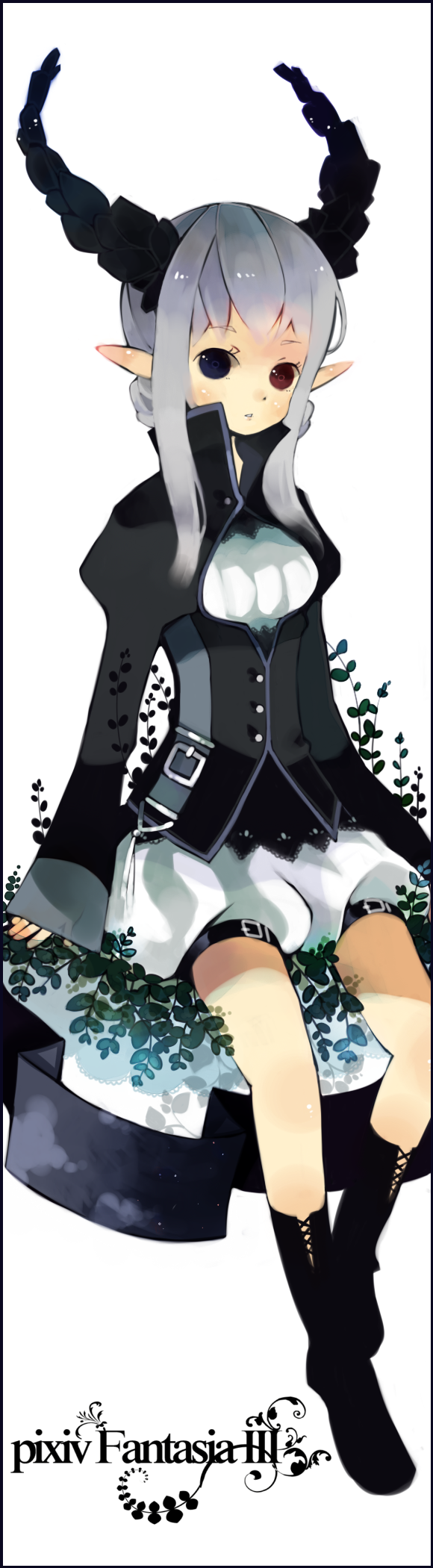 gigandal_federation, heterochromia, highres, horns, long_hair, pixiv, pixiv_fantasia, pixiv_fantasia_3